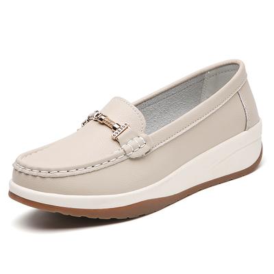 Designer's New Spring Casual Women's Shoes Flat Light Casual Shoes Leather Walking Mom Loafers a Slip-on Fashion and Comfort