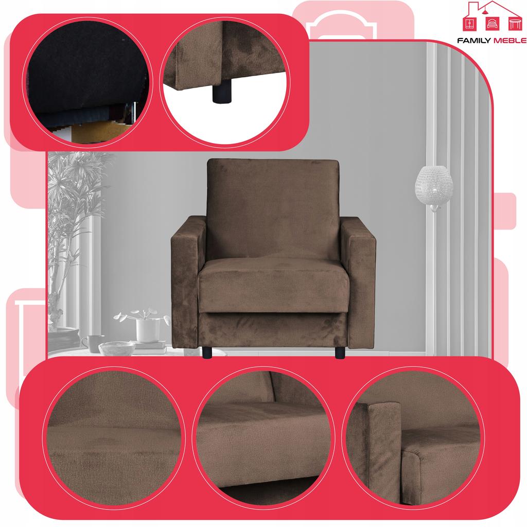 Alicja Reclining Armchair with Sleeping Footrest and Storage Family Meble