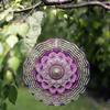 1pc 2D Pink Purple Mandala Wind Chime - Intricate Metal Hanging Spinner for Garden and Patio Decor, Outdoor Ornament with Floral Patterns