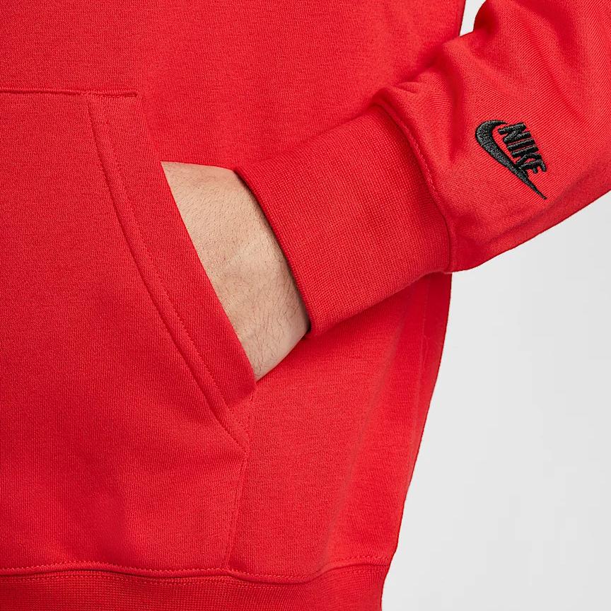 Nike Club FW24 Fashion Logo Letter Hoodie Men Hoodies University-Red Black HQ8595-657