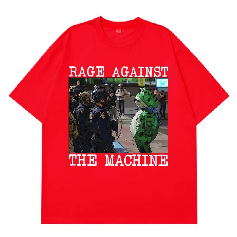 Portland Frog Protest Meme Frog Viral Meme Tshirt Unisexs Unisex 100 Cotton Hiphop Tshirts Shortsleeved Casual Loose Tshirts