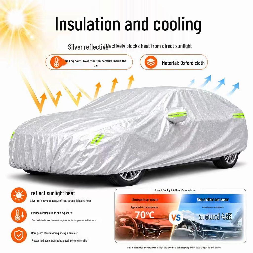 Qoros 3 Car Cover - Sun Protection, Waterproof, Heat Insulation, All-Season, Oxford Cloth