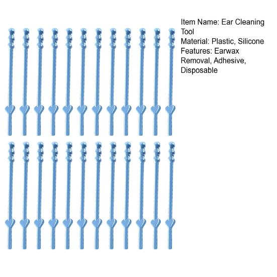 24Pcs Earwax Removal Adhesive Swab Disposable Ear Wax Removal Stick Sticky Ear Cleaning Picks Ear Care Tools