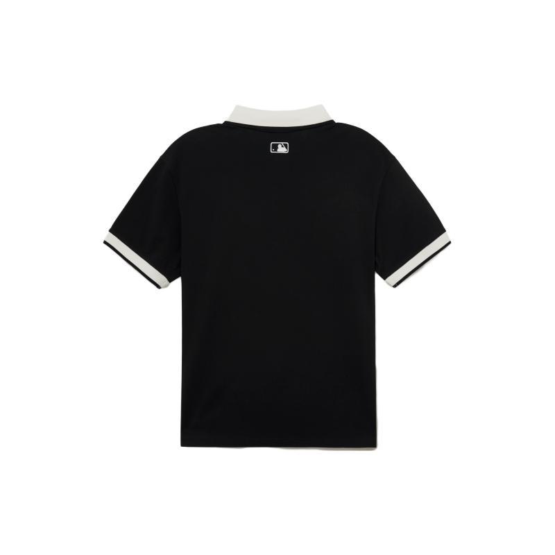 MLB Polo Shirts Men's Black Polo Collar Moderate Straight Fit 3LPQB0133-50BKS