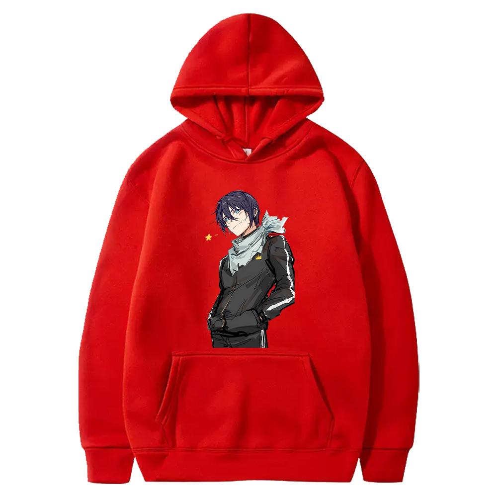 

Harajuku Anime Noragami Hoodie Yato Cool Print Sweatshirt Men Women Clothing Long Sleeve Fleece Loose Hooded Casual Streetwear 4XL червоний