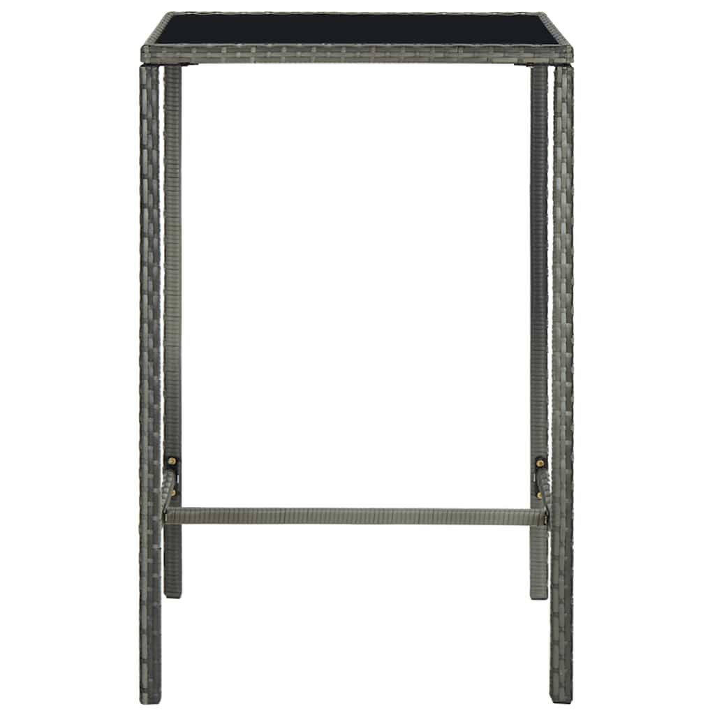 vidaXL 5-tlg. Gartenbar-Set Poly Rattan Grau