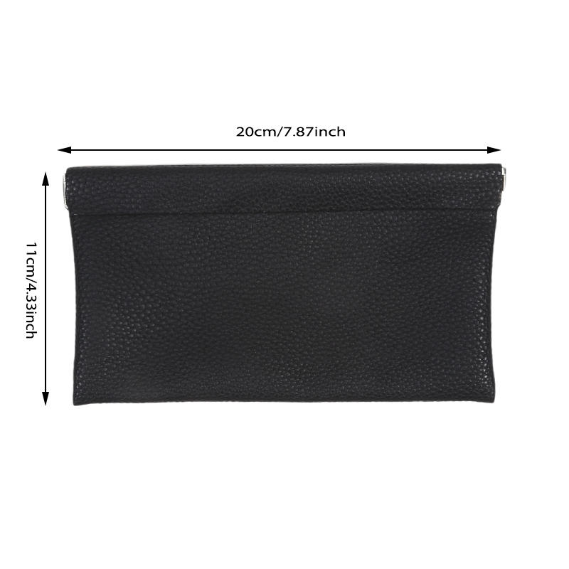 Self-Closing Long Wallet Artificial Leather Passport Driver's License Document Holder Data Cable Cosmetic Bag Storage
