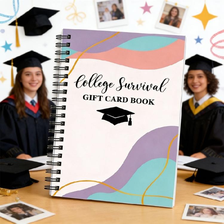 Portable Paper Card Collection Album With Multiple Slots 13x18cm Twin Coil Binding Card Holder For Graduates Students