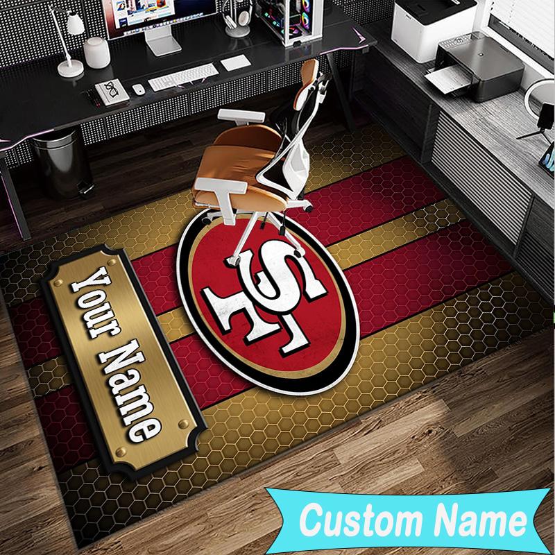 Custom Name Rug San Francisco Football Area Rug Suitable for Indoor And Outdoor,Carpets for Homes, Offices,Living Rooms,Home Decor,Christmas Gift