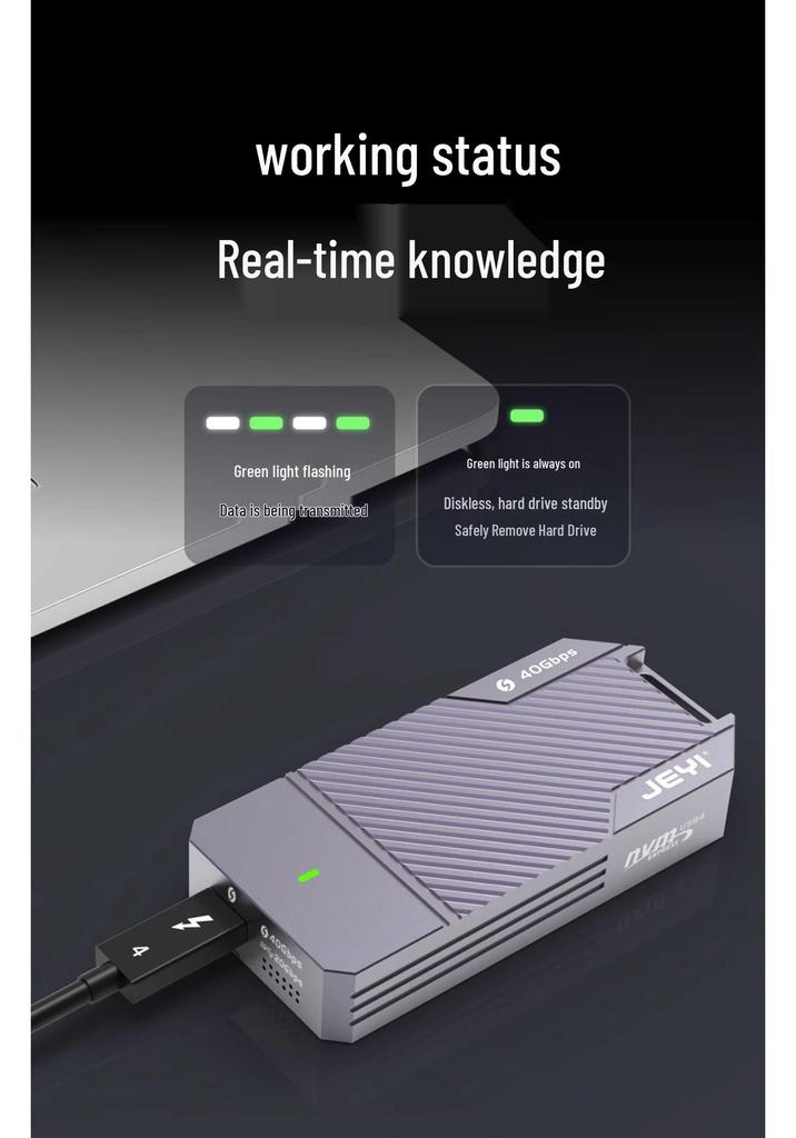 JEYI JiaYi USB4 NVMe M.2 SSD Enclosure, 40G Thunderbolt 3 Compatible
