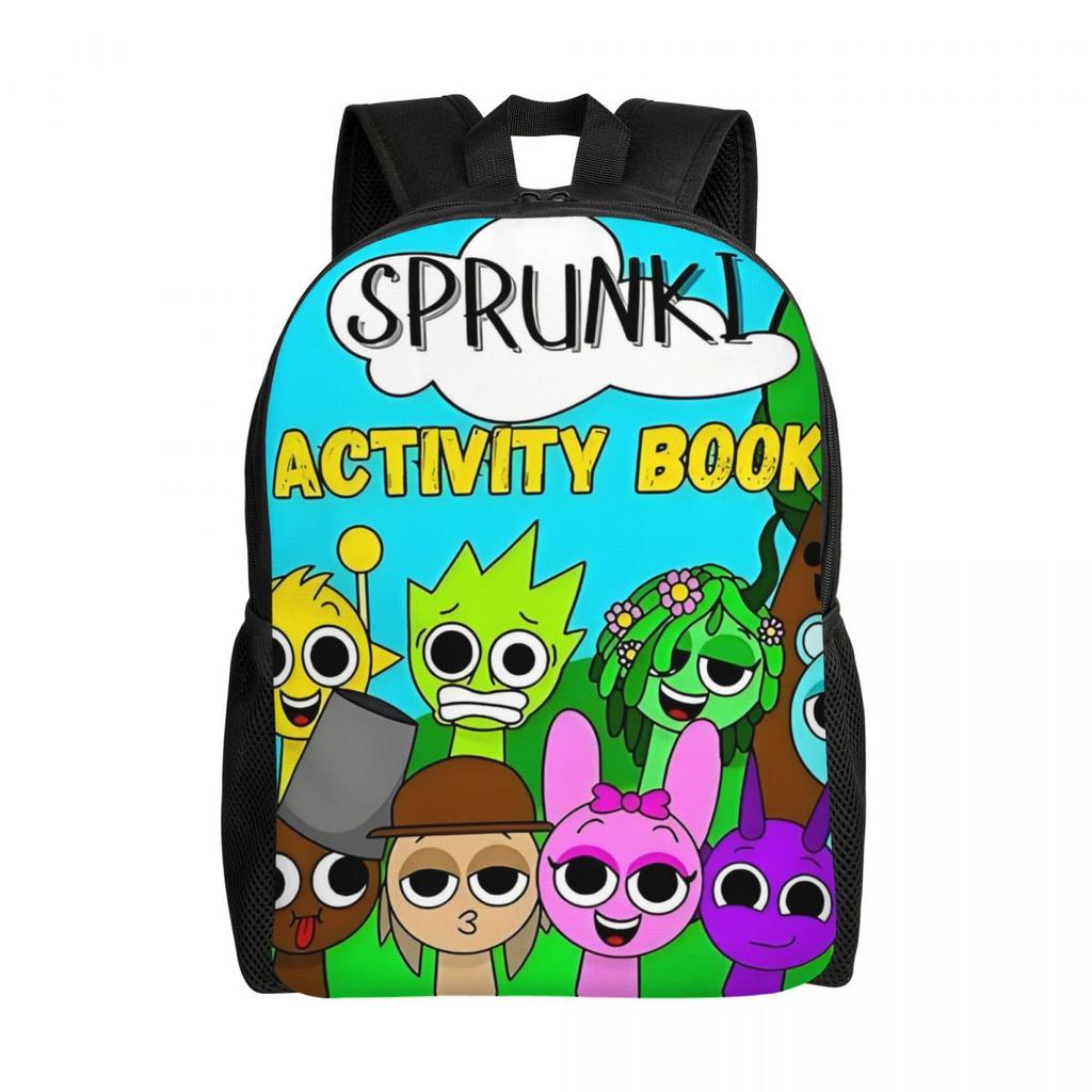 Custom Cartoon Sprunki Backpacks for Women Men Water Resistant College School Bag Print Bookbags