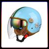 DOT ECE Approved Retro 3/4 Open Face Motorcycle Helmet Daul Lens Lightweight Adult Men Women Vintage Jet Helmet Semi-open Helmet