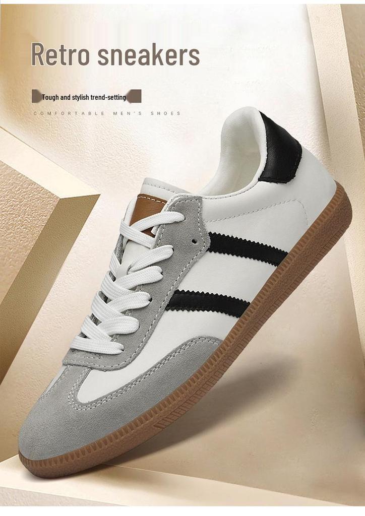 Men's Korean Style Low-Top Genuine Leather Canvas Board Shoes: Casual Flat Bottom Sports Shoes for Spring & Autumn