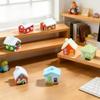 5Pcs Cartoon House Miniatures Resin Ornaments Moss Terrarium Micro Landscape Fairy Garden Decoration
