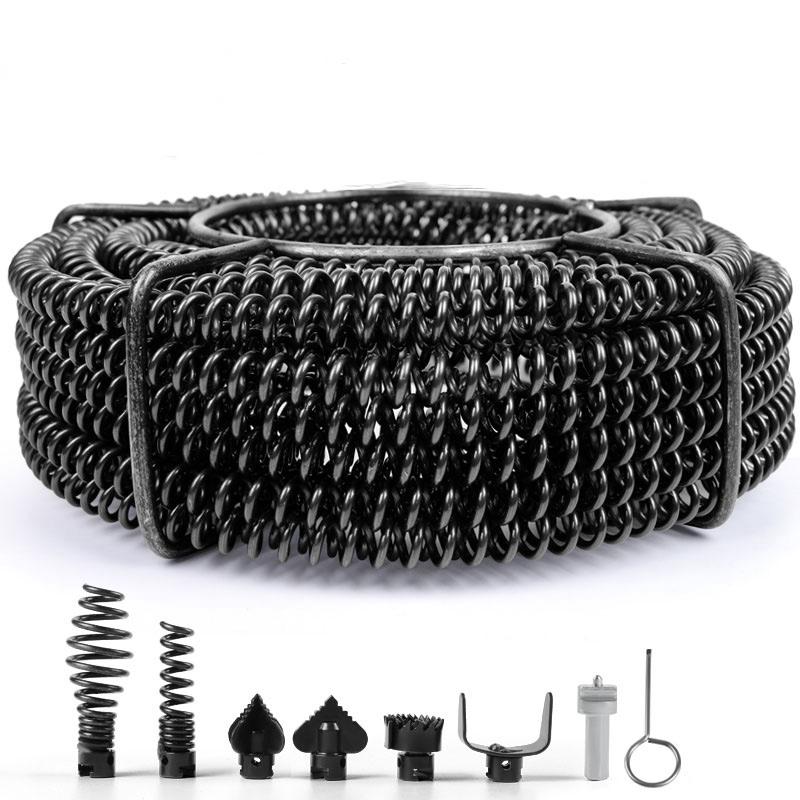 15m Long Customized Pipe Dredger Brush Extension Spring Sewer Cleaning Tool with Connector for Spring Cleaning