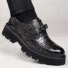 Fashion Fashiona thick soled men's leather shoes Retro gentleman business style Dance and party Outdoor street Trendy high-quality shoes