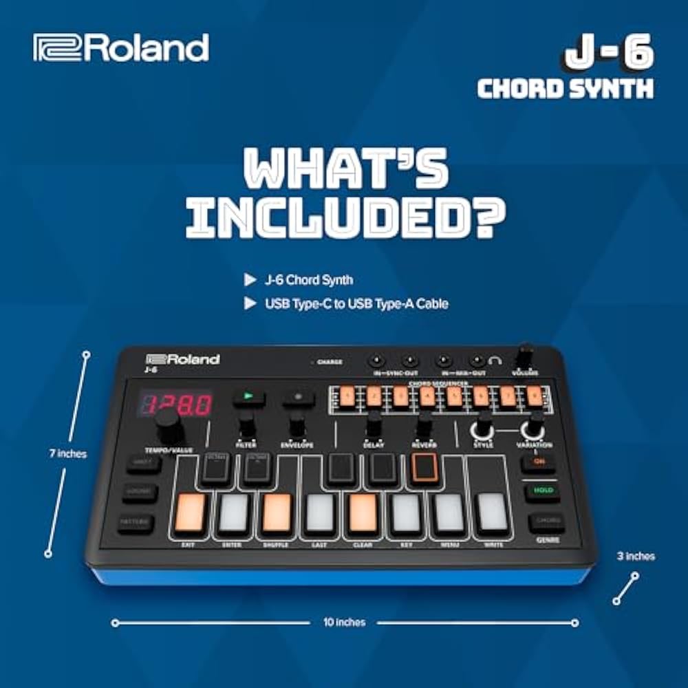 Roland Roland AIRA Compact J-6 Chord Synthesizer Chord Sequencer with JUNO-60 Sound, Easy Composi...