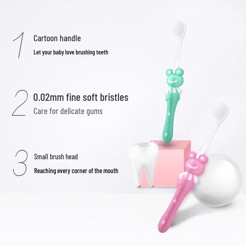 Frog QT322D Children's Soft Bristle Toothbrush Set