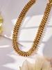 Handmade Stainless Steel 18K Gold Cuban Necklace & Bracelet Set - Trendy Street Dance Hip Hop Style