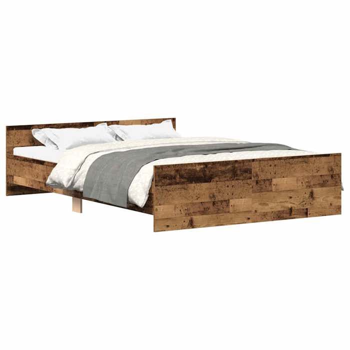 VidaXL Cadre de lit sans matelas vieux bois 135x190cm bois ingénierie, meuble de chambre, sommier,, lit, lit double 3328787