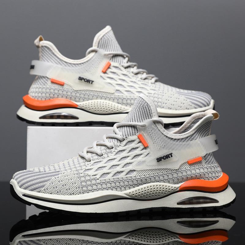 Fashion Spring and Autumn New Mesh Breathable Men's Shoes Soft soled Anti slip Running Sports and Leisure Shoes
