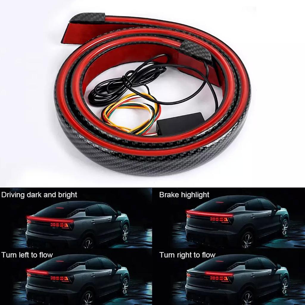 Universal 120cm LED Strips Sequential Turn Signal Spoiler Rear Tail Warning Light for Cars SUVs Motorcycles