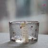 OLOEY Hammered Heat-Resistant Glass Teacups with Gold Rim, Set of 2