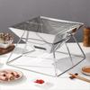 Tragbarer, faltbarer Grill, Heizöfen, Multifunktions-Camping-BBQ-Grillrost, Netz, Brennholzofen, Edelstahl-BBQ-Grill