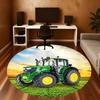 1pc Tractor Field Round Chair Mat Area Rug - Non-Slip, Floor Mat for Office, Bedroom, Home Decor Christmas Gift P0811439