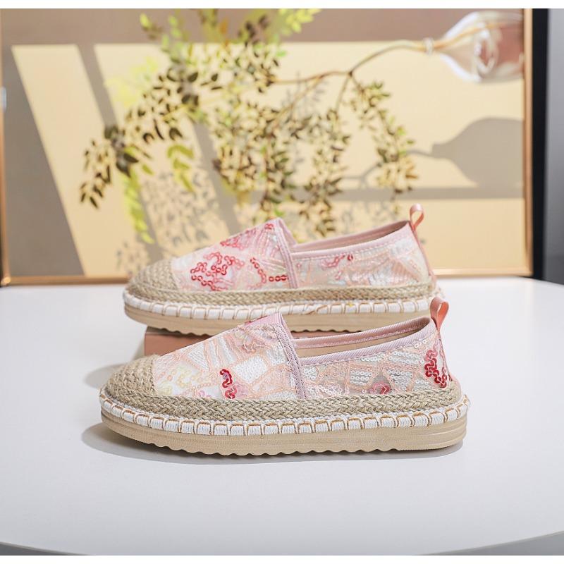Fashion 2025 Hot Sale Breathable Mesh Lace Ballet Flats Shoes Womens Espadrilles Casual Floral Women's Loafers Zapatillas Fisherman