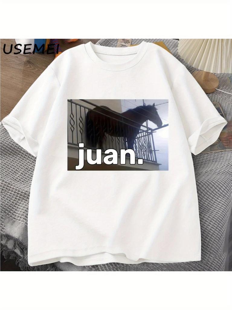 Funny Summer T-Shirt with Oversized Fit Featuring Juan on The Balcony Dank Meme