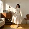 Style Polka Dot A Line Dress With Cinched Waist For Adult Women Spring