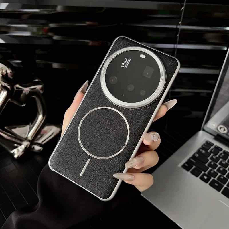 Case For Xiaomi 15 14 13 12S Pro Ultra Lychee Diamond Pattern Leather Magsafe Individual Metal Keys Matte Anti-Slip Grip Cover