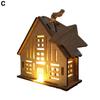 Wood House Model for Christmas Christmas House Ornament Festive Wooden House Ornaments Durable Warm Light Christmas for Home