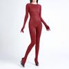 Unisex Five-Finger Onesie Winter Velvet Full Bodystocking High Elastic Crotchess Lingerie Jumpsuit Men Penis Sheath Nightwear
