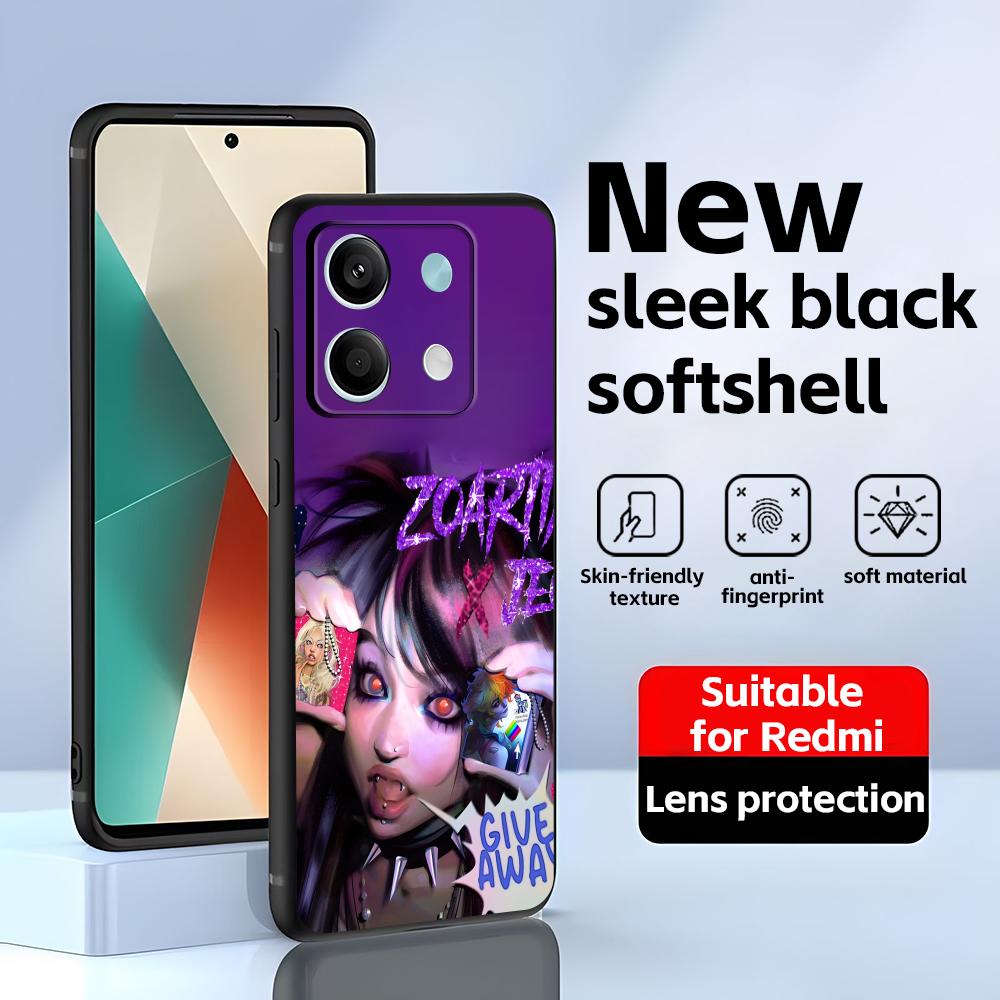 Gothic style cool girl  Phone Case For Redmi Note 14 13 12 11 Pro Plus S 5G 14C A3 Soft Black Phone Cover