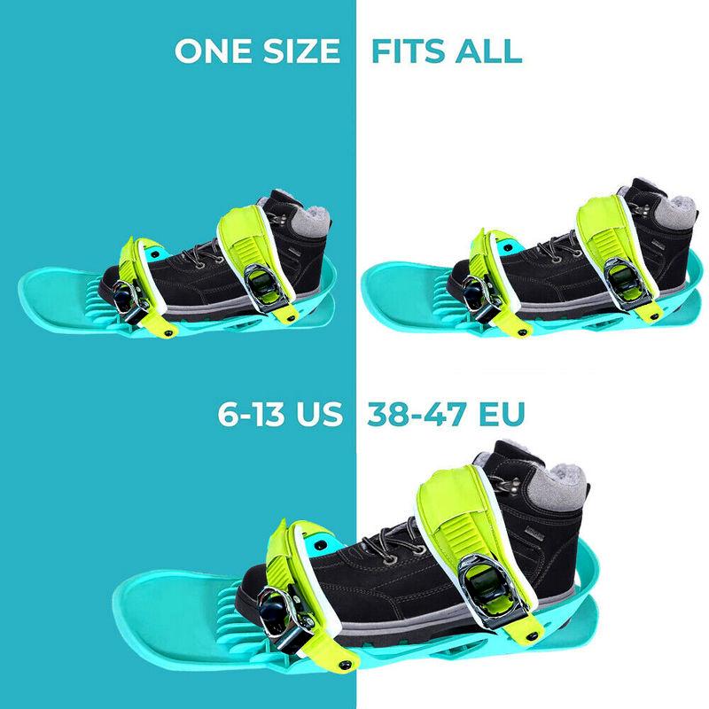 1 Pair Mini Ski Skates Snow Short Skiboard Adjustable Bindings Skiing Shoes Outdoor