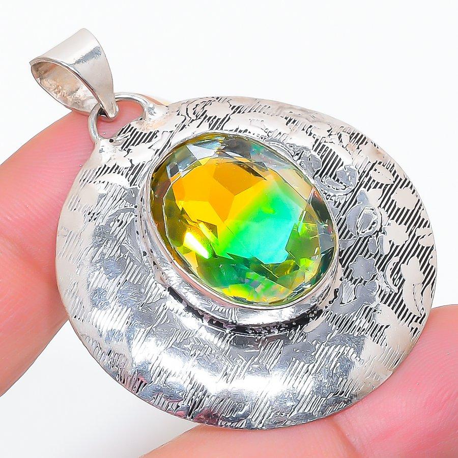 

Natural Bi-Color Tourmaline 925 Sterling Silver Jewelry Pendant 1.97 l2t40
