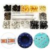 200Pcs 4 Color Grommets Eyelets with Install Tool, 6mm Eyelet for Tarpaulin Fabric Canvas Curtain Clothes Leather Repair