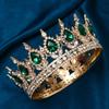 Diademi da sposa rotondi di lusso in stile barocco, con strass e cristalli, perfetti per regine e regine.
