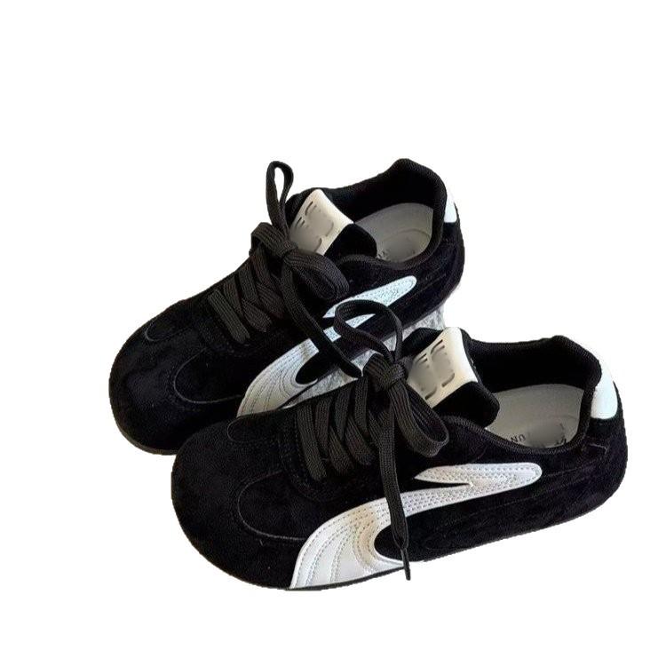 Flat-bottomed Retro Lace-up German Training Shoes, Red Women's Shoes 2025 Autumn New Soft-soled Sports and Leisure Shoes, Niche Single Shoes