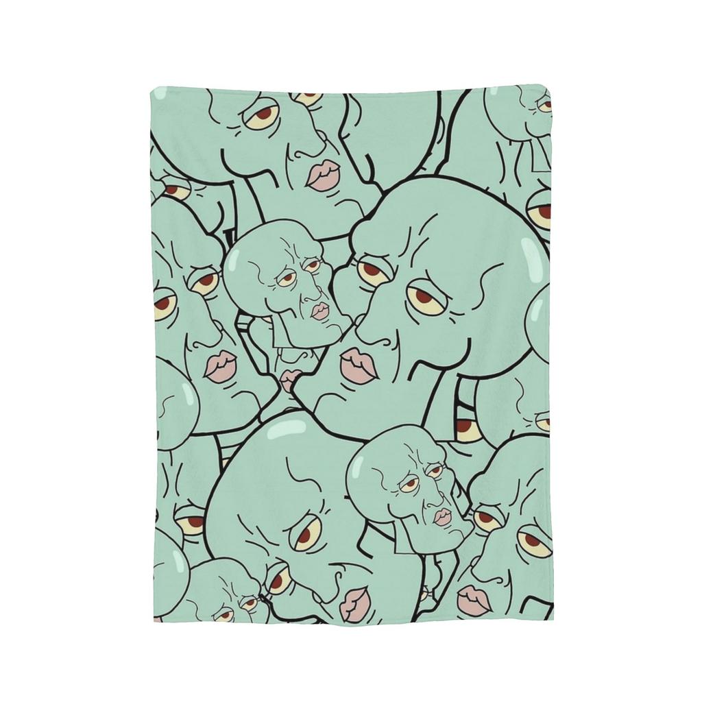Handsome S-Squidwarded Pattern Blankets Flannel Decoration Multi-function Soft Throw Blankets for Bedding Travel Bedding Throws