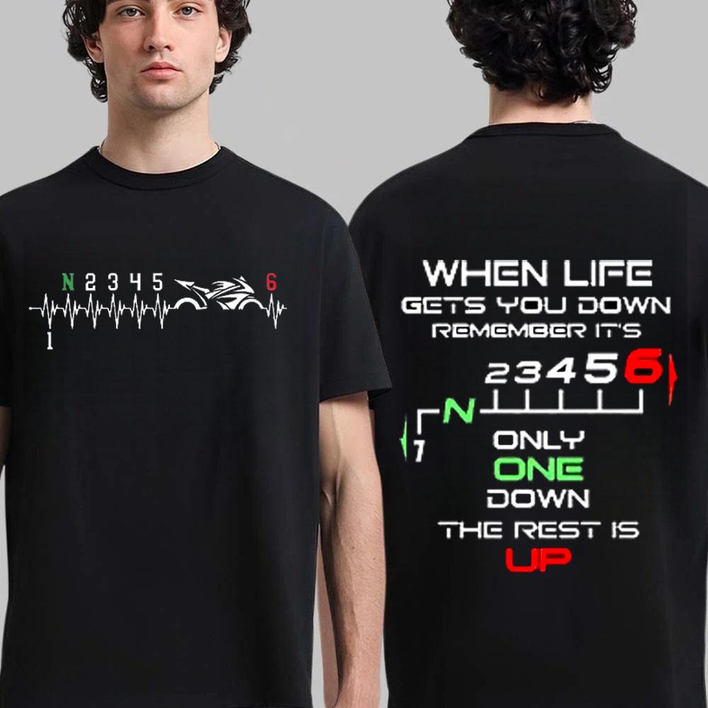 Motorcycle Riders Heartbeat Printed Mens Womens Summer Fashion Sports Comfortable Breathable Pure Cotton Tshirt