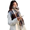 Autumn and winter versatile thickened warm tassel imitation cashmere thorn plaid scarf women's scarf high-end shawl factory