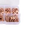 200 Pcs Flat Washers M5 M6 M8 M10 M12 M14 Copper Sealing Rings Gasket Assortment Kit
