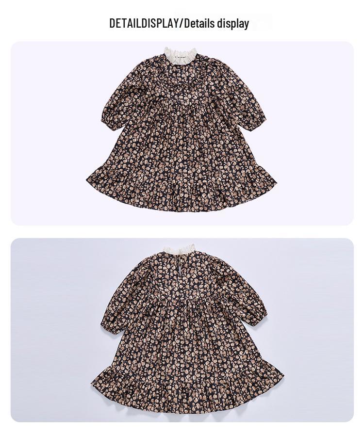 Korean Style Floral Princess Dress for Girls - 2025 Autumn/Winter Collection