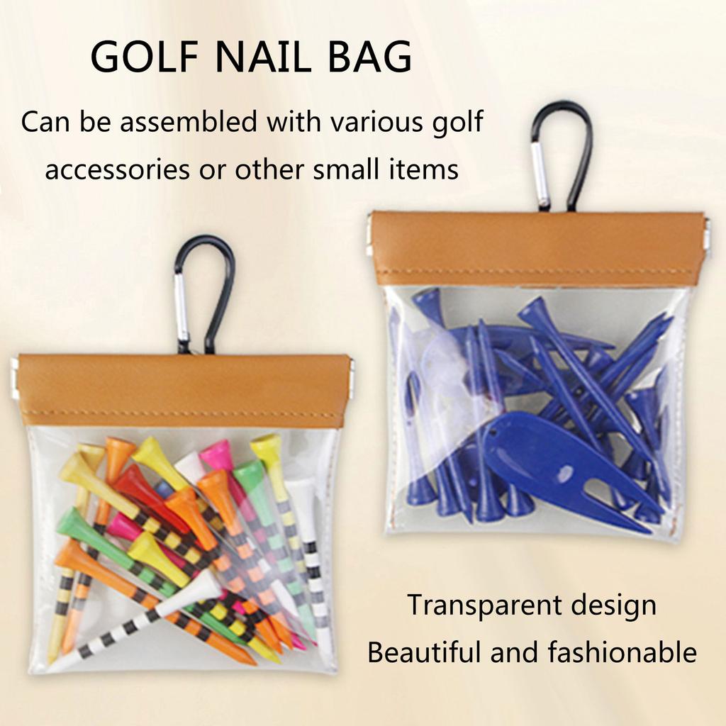 Golf Tees Pouch Bag Golf Tees Organizers with Clip Golf Tees Storage Pocket Squeeze Golf Tees Pouch Golf Accessories