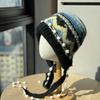 New Fair Isle Knitted Beanie Women's Autumn and Winter Warm Balaclava Thickened Ear Protection Baotou Hat