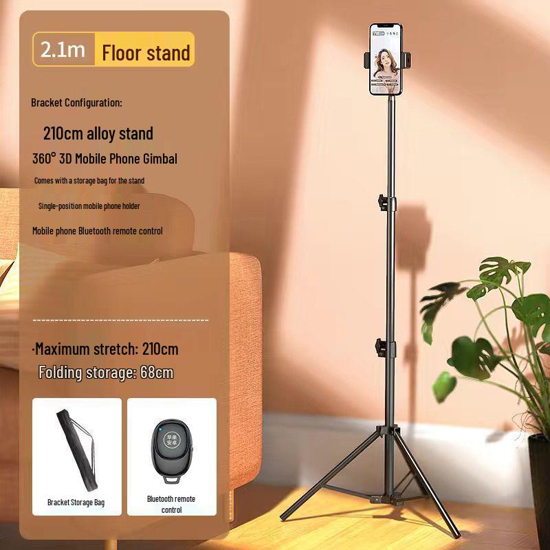 Multifunctional Phone Holder & Tripod with Fill Light for Live Streaming, Photography, and Selfies