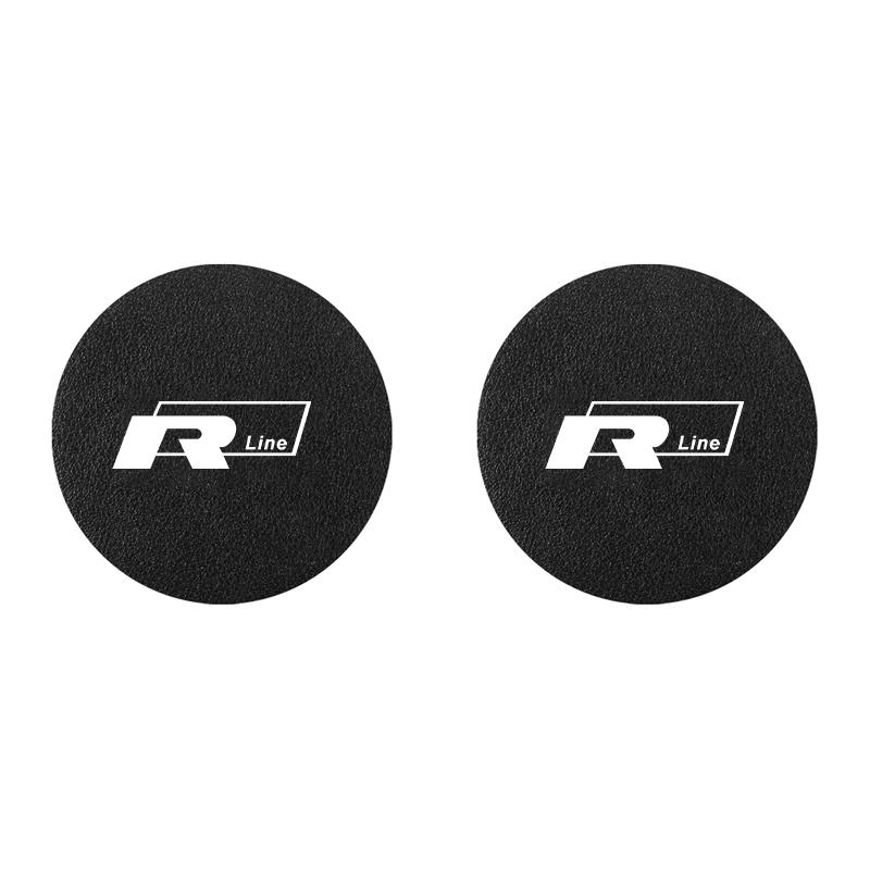 2pcs Car Cup Holder Insert Pad Emblem Coaster Anti-Slip Mat For VW Golf Tiguan T-Roc Polo Passat ID.4 T-Cross ID.3 Taigo ID.7 zj6